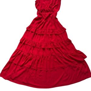 Elegant Red Ruffled Dress